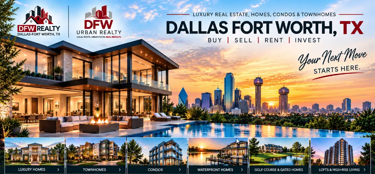 Buy, Sell, Rent Luxury Homes, Estates, Townhomes, Condos, Highrises in DFW Dallas-Fort Worth, TX