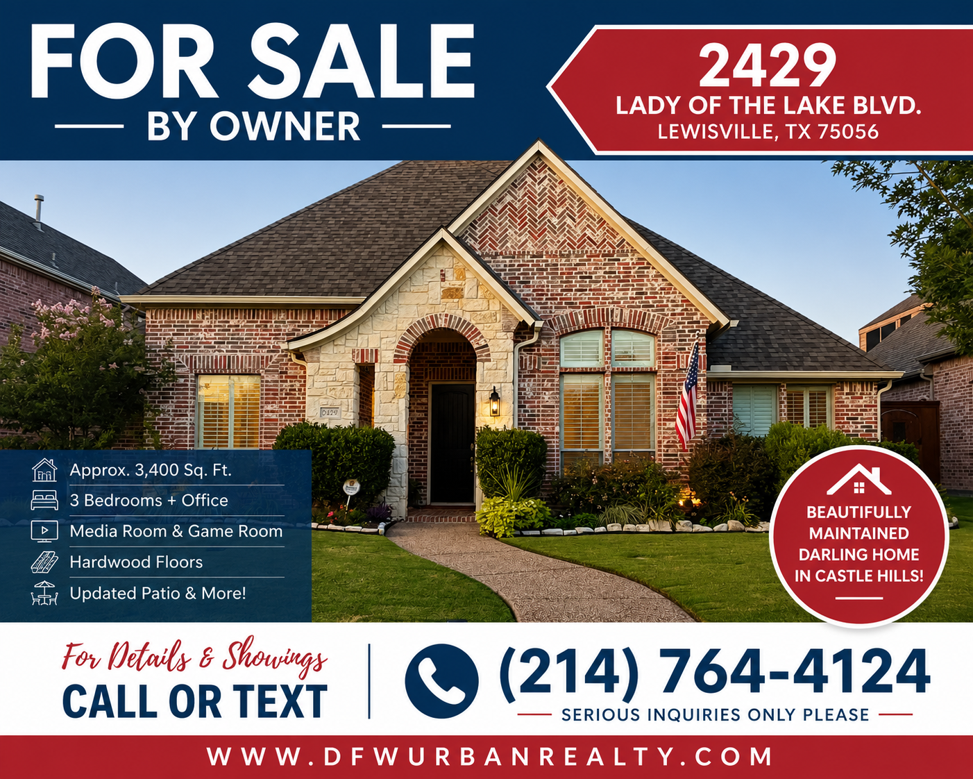 Luxury FSBO Castle Hills Home For Sale Just Listed in Lewisville TX
