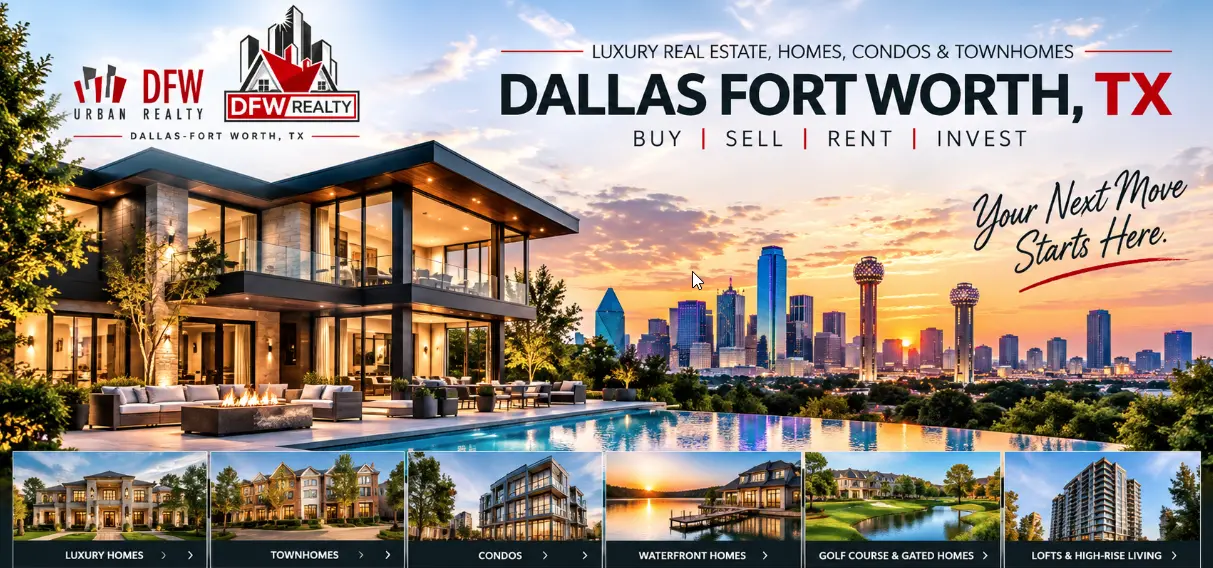 Buy, Sell, Rent Luxury Homes, Estates, Townhomes, Condos, Highrises in DFW Dallas-Fort Worth, TX